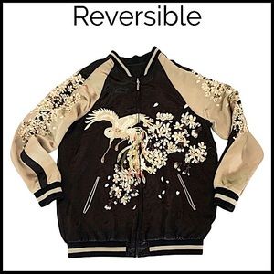 Embroidered satin jacket